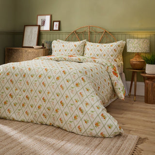 Laura Ashley Peach Harvest Printed Duvet Cover Set Orange