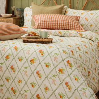Laura Ashley Peach Harvest Printed Duvet Cover Set Orange