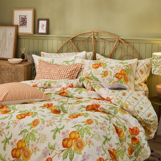 Laura Ashley Peach Harvest Printed Duvet Cover Set Orange