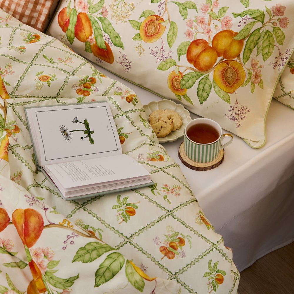 Laura Ashley Peach Harvest Printed Duvet Cover Set Orange