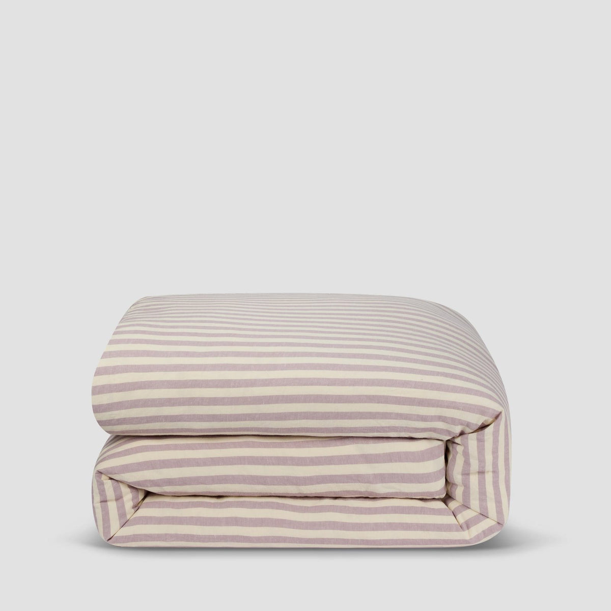 Elderberry Pembroke Stripe Linen Blend Duvet Cover by Laura Ashley