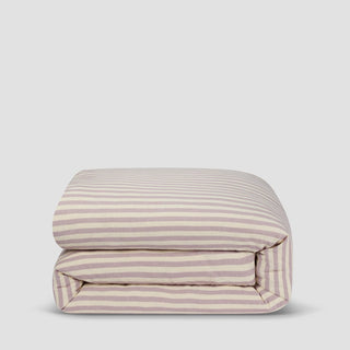 Elderberry Pembroke Stripe Linen Blend Duvet Cover by Laura Ashley
