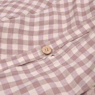 Laura Ashley Elderberry Gingham 100% Linen Duvet Cover
