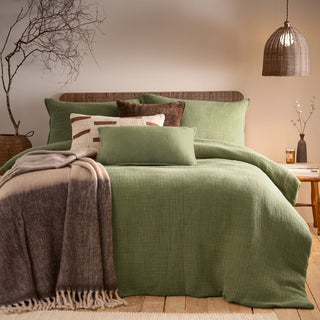 Laura Ashley Ribble Acid Washed Duvet Cover Set Khaki