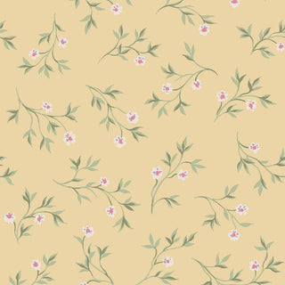 Laura Ashley Chamomile Yellow Spring Sprig Wallpaper