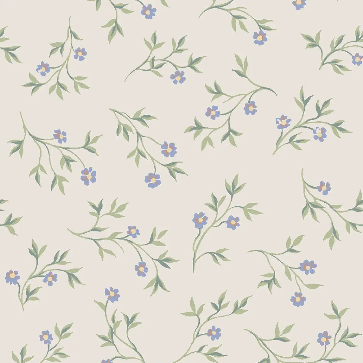 Laura Ashley Cream Spring Sprig Wallpaper