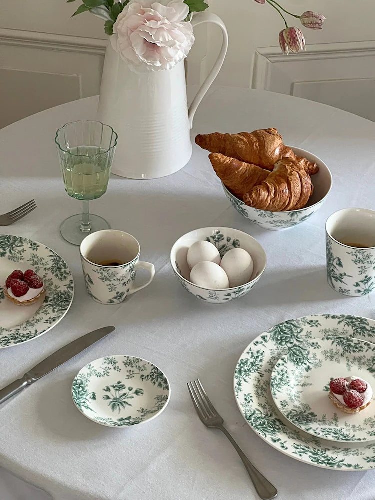 Laura Ashley Set of 6 Teal Green Thurston Bloom 12cm Plates