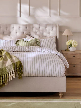 Laura Ashley Hundon Chenille Natural Chatsworth Upholstered Ottoman Bed