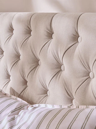 Laura Ashley Hundon Chenille Natural Chatsworth Upholstered Ottoman Bed