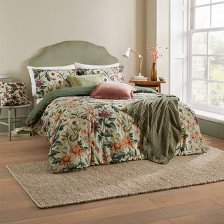 Laura Ashley Wallflower Botanical Duvet Cover Set Celadon Green