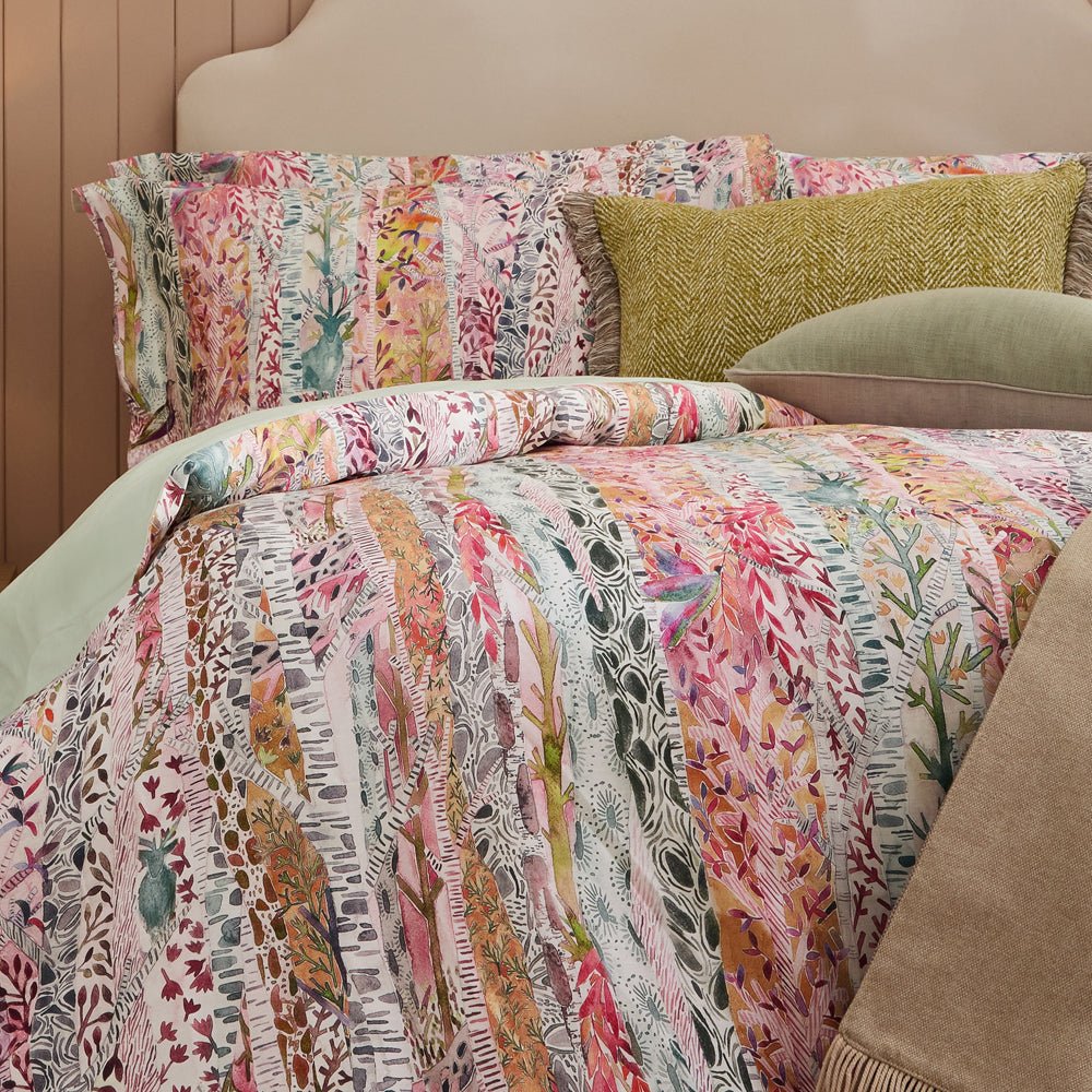 Laura Ashley Whimsical Tale Printed Duvet Cover Set Blush