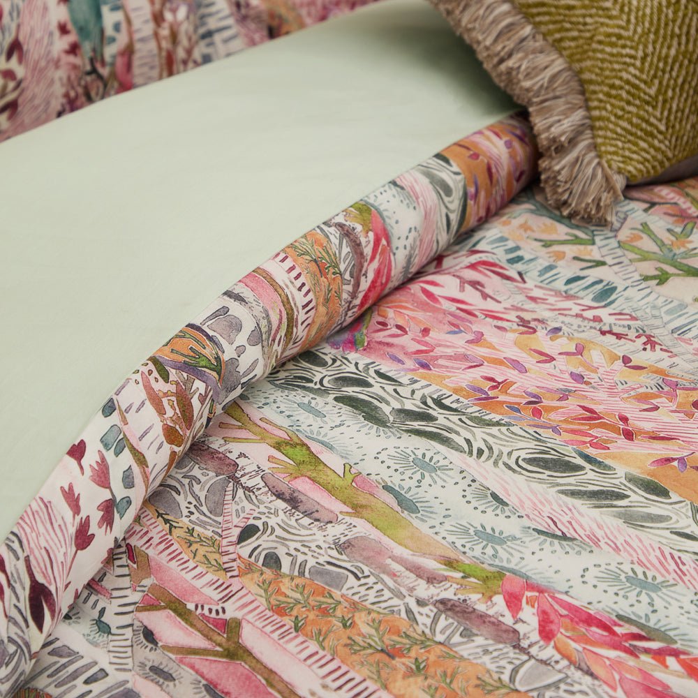 Laura Ashley Whimsical Tale Printed Duvet Cover Set Blush