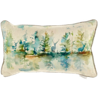 Laura Ashley Wilderness Printed Feather Cushion Topaz