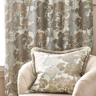 Laura Ashley Woodlands Floral Jacquard Room Darkening Curtains Natural