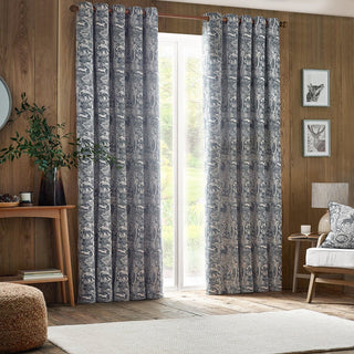 Laura Ashley Winter Woods Chenille Room Darkening Curtains Midnight