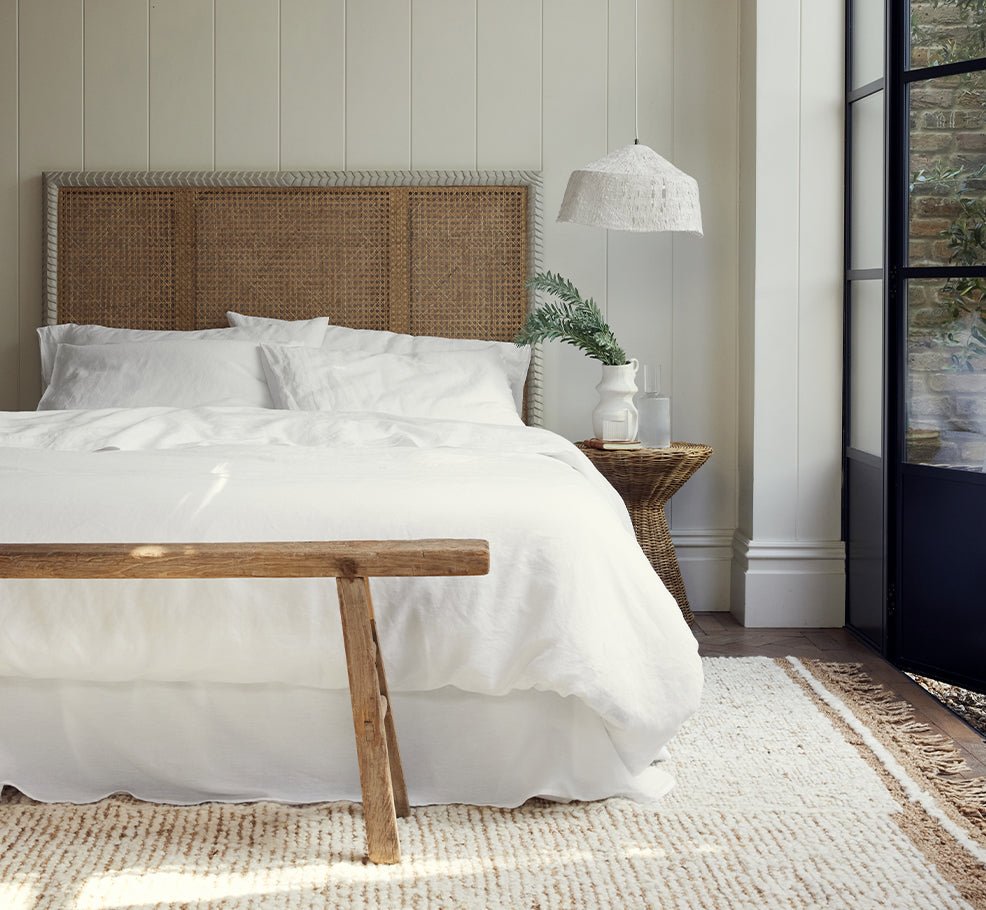 White Linen Blend Duvet Cover by Laura Ashley