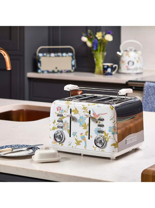 Laura Ashley Elveden White 4-Slice Toaster
