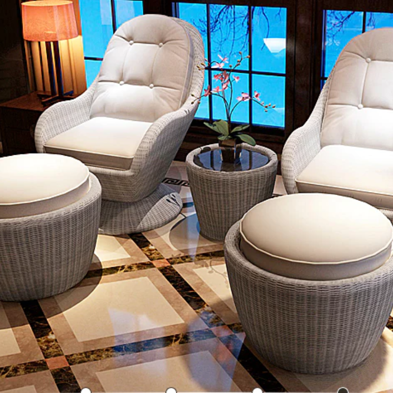 A Set Of Two Outdoor Lounge Chairs & Footstools – Laura Ashley