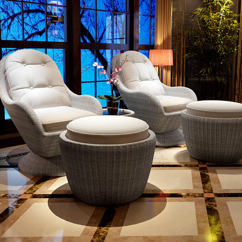 A Set Of Two Outdoor Lounge Chairs & Footstools – Laura Ashley