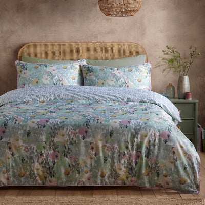 Abstract Floral Duvet Laura Ashley UK Cover Set - Green