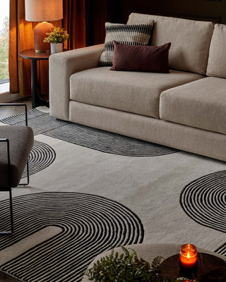 Abstract Lines black and cream wool large rug – Laura Ashley UK