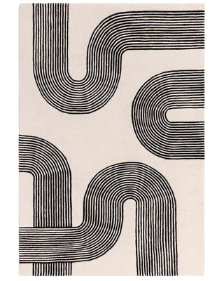 Abstract Lines black and cream wool large rug – Laura Ashley UK