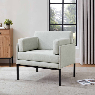 Ada Accent Chair Black & Feather - Blue Stripe