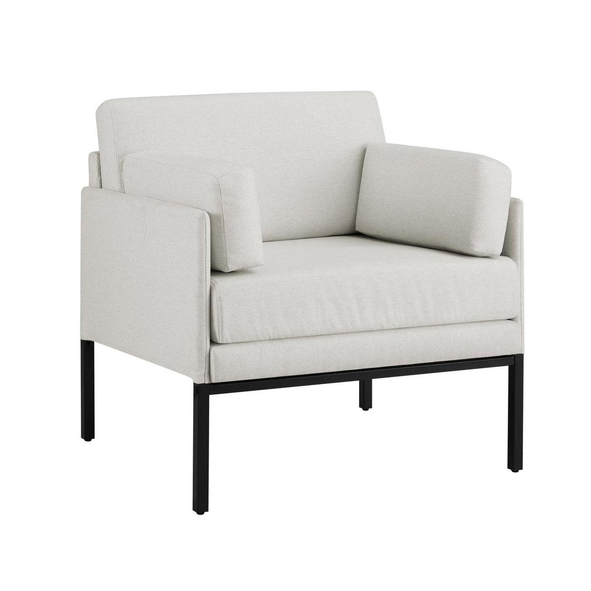 Ada Accent Chair Black & Feather - Natural Stripe