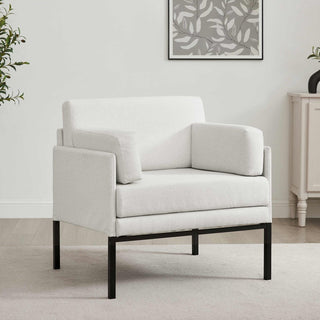Ada Accent Chair Black & Feather - Natural Stripe