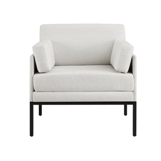 Ada Accent Chair Black & Feather - Natural Stripe