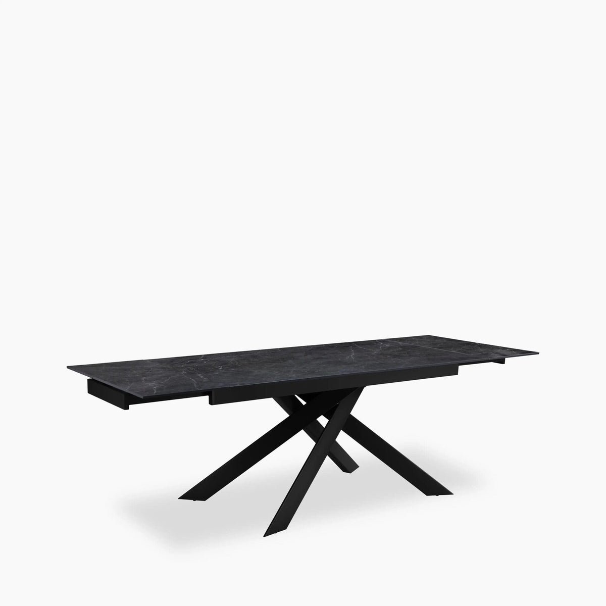 Adele 6-10 Seat Rectangle Extendable Dining Table Laura Ashley | Grey Sintered Stone & Dark Grey