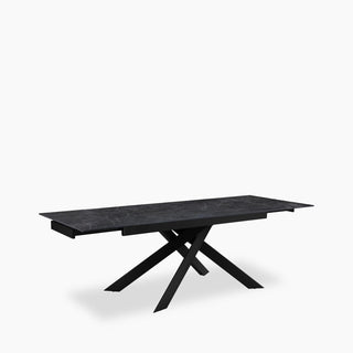 Adele 6-10 Seat Rectangle Extendable Dining Table Laura Ashley | Grey Sintered Stone & Dark Grey
