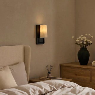 Alban LED Rechargeable Black & Feather Wall Light - Black