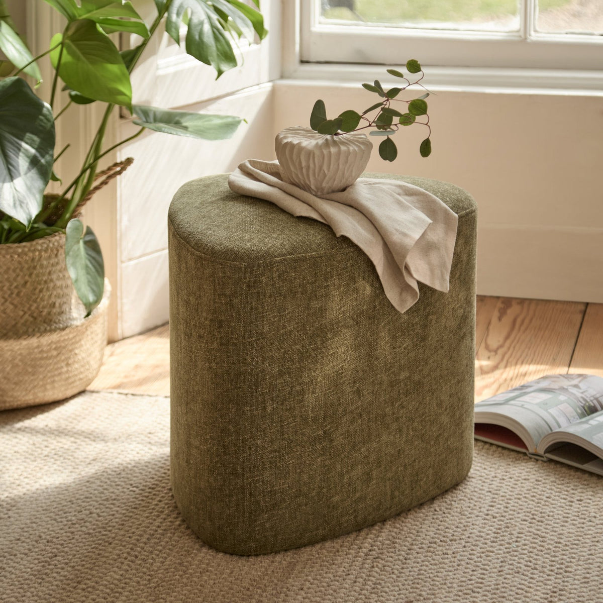 Alder Footstool - Moss Green – Laura Ashley