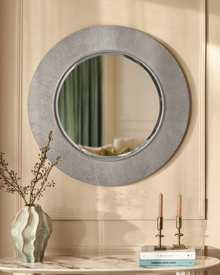 Alexa silver Laura Ashley round wall mirror