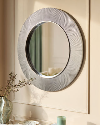 Alexa silver Laura Ashley round wall mirror