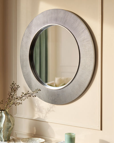Alexa silver Laura Ashley round wall mirror