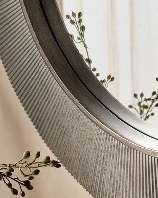 Alexa silver Laura Ashley round wall mirror