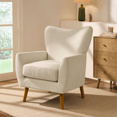 Alia Accent Chair - Chenille Ecru – Feather & Black