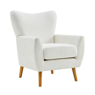 Alia Accent Chair - Chenille Ecru – Feather & Black