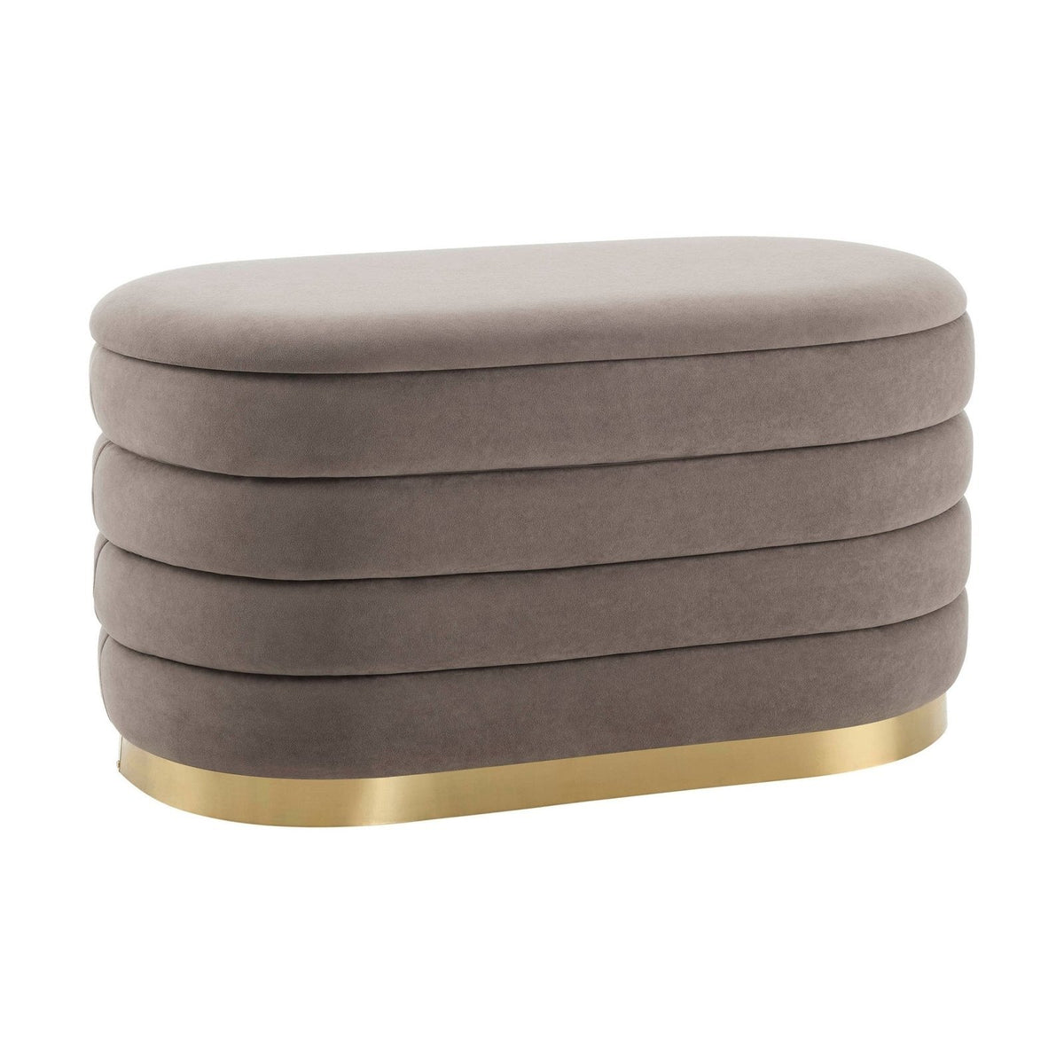 Almondbury Panelled Ottoman and Feather & Black Stool Set - Taupe