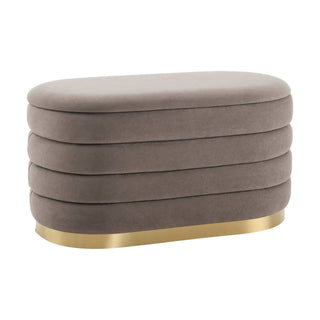 Almondbury Panelled Ottoman and Feather & Black Stool Set - Taupe