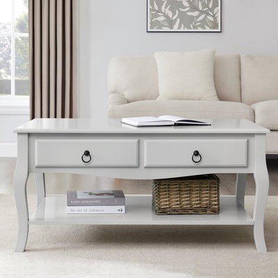 Amelie Coffee Table Black & Feather -  Light Grey