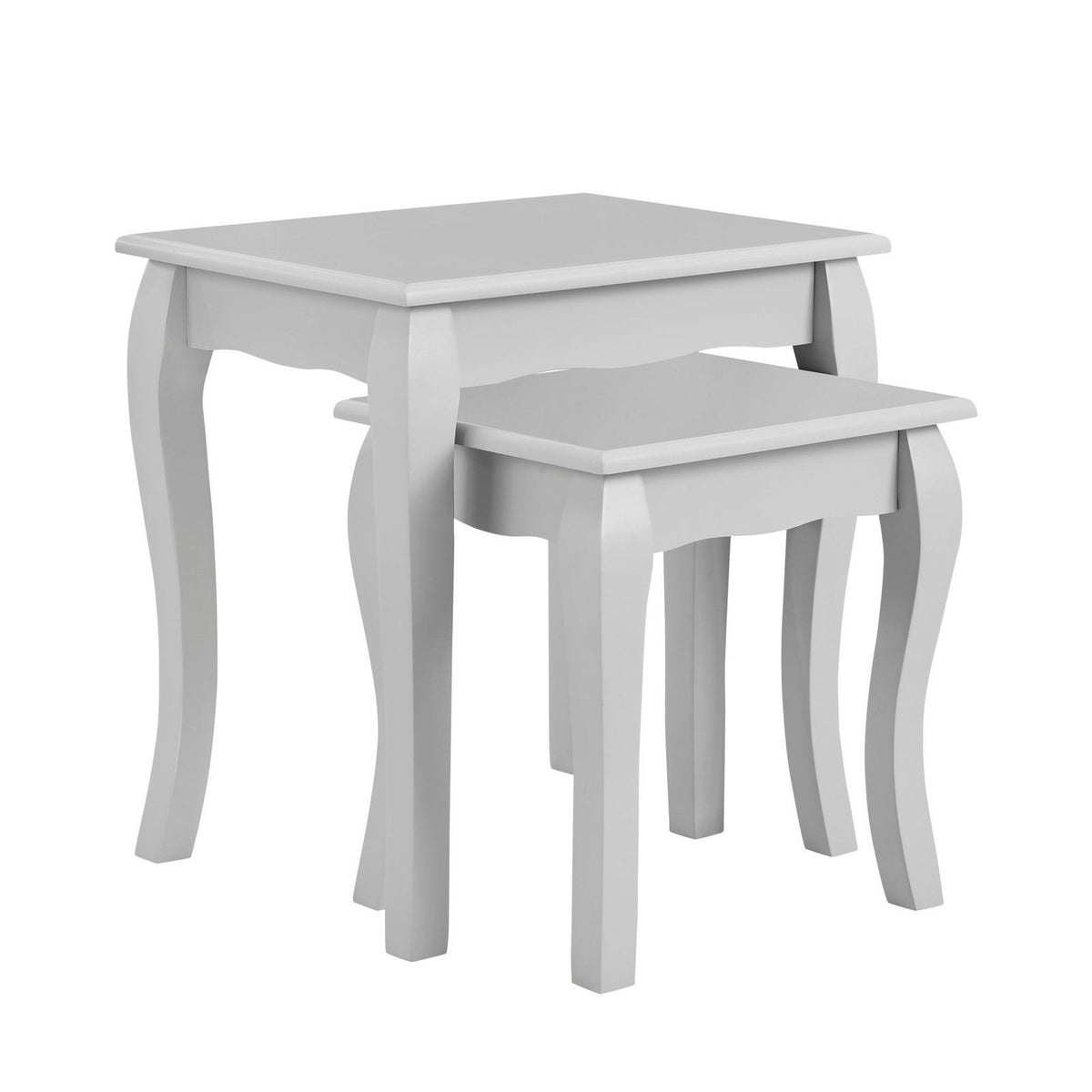 Amelie Nesting Side Black & Feather Table - Light Grey