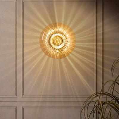 Anillo Glass Ring Black & Feather Wall Light - Clear