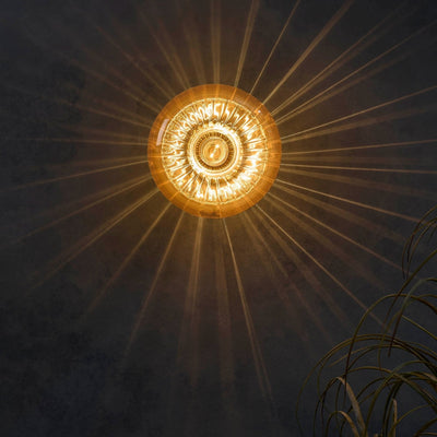 Anillo Glass Ring Feather & Black Wall Light - Amber