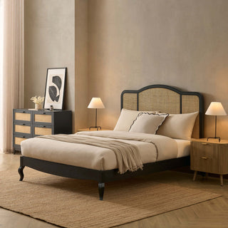 Annecy Rattan Bed Frame - Black