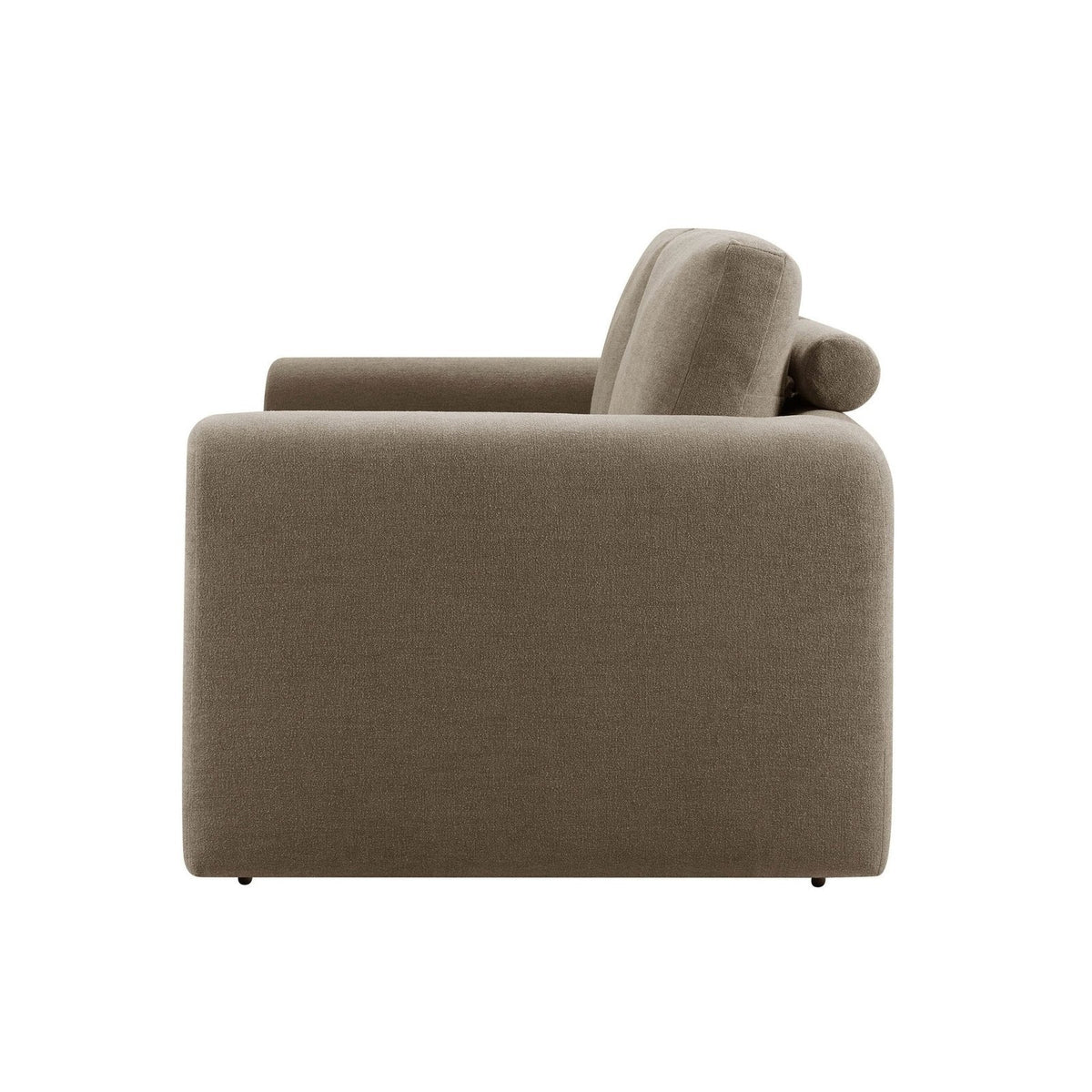 Antalya 2 Seater Sofa - Chenille Mushroom – Black & Feather