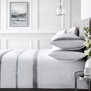 Appletree Boutique Embroidered Bands Laura Ashley UK Duvet Cover Set - Black