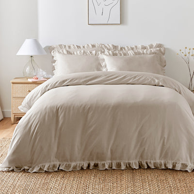 Appletree Loft Cassia Frill Duvet Cover Set - Natural – Laura Ashley
